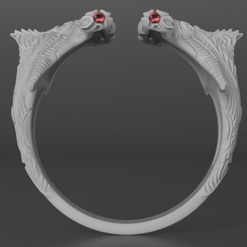 jewelry brutal ring shark 3d printed model 3D print model_6