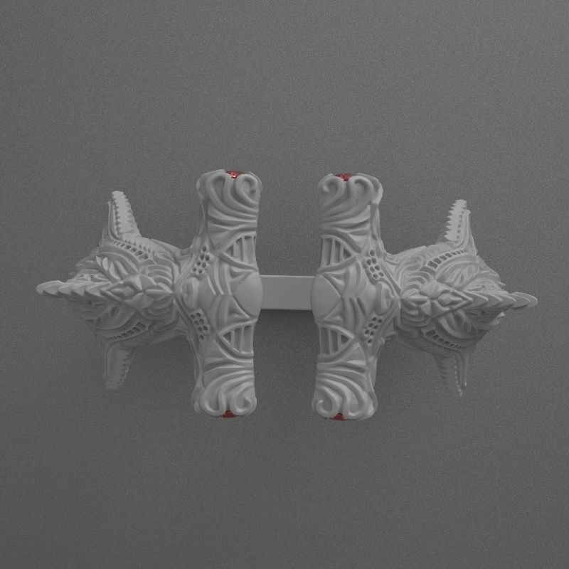 jewelry brutal ring shark 3d printed model 3D print model_5