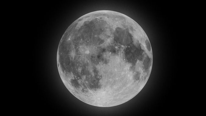 4K Moon with Moon Phases Low-poly 3D model