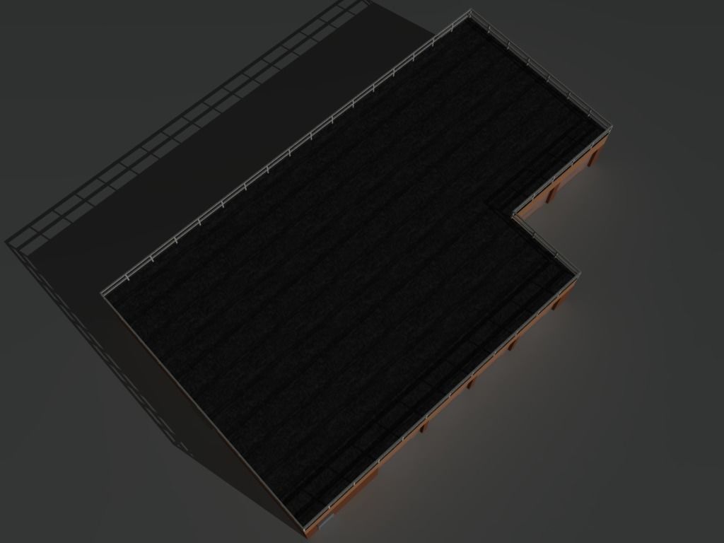 Factory Building Set 4 Low-poly 3D model_15