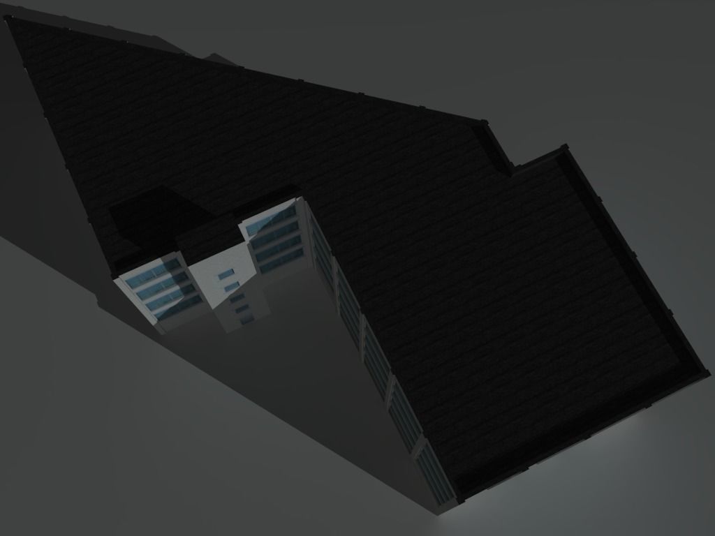 Factory Building Set 4 Low-poly 3D model_5