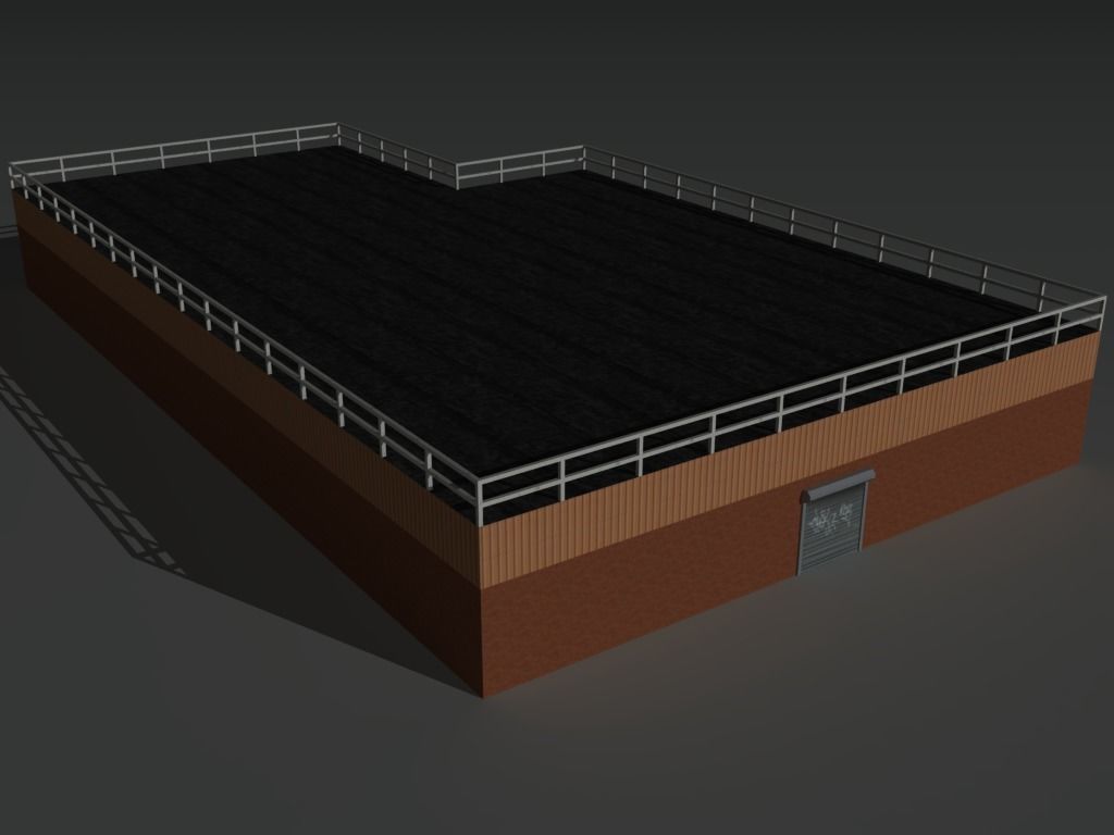 Factory Building Set 4 Low-poly 3D model_13