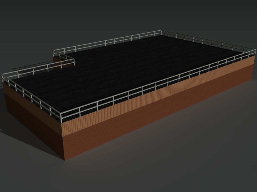 Factory Building Set 4 Low-poly 3D model_12