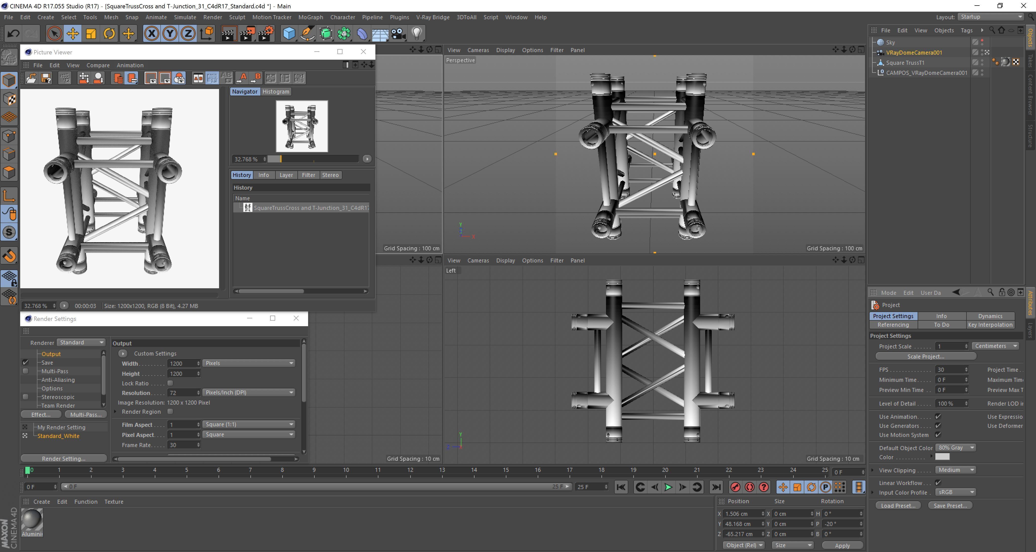 Square Truss Cross and T- Junction 31 3D model_7