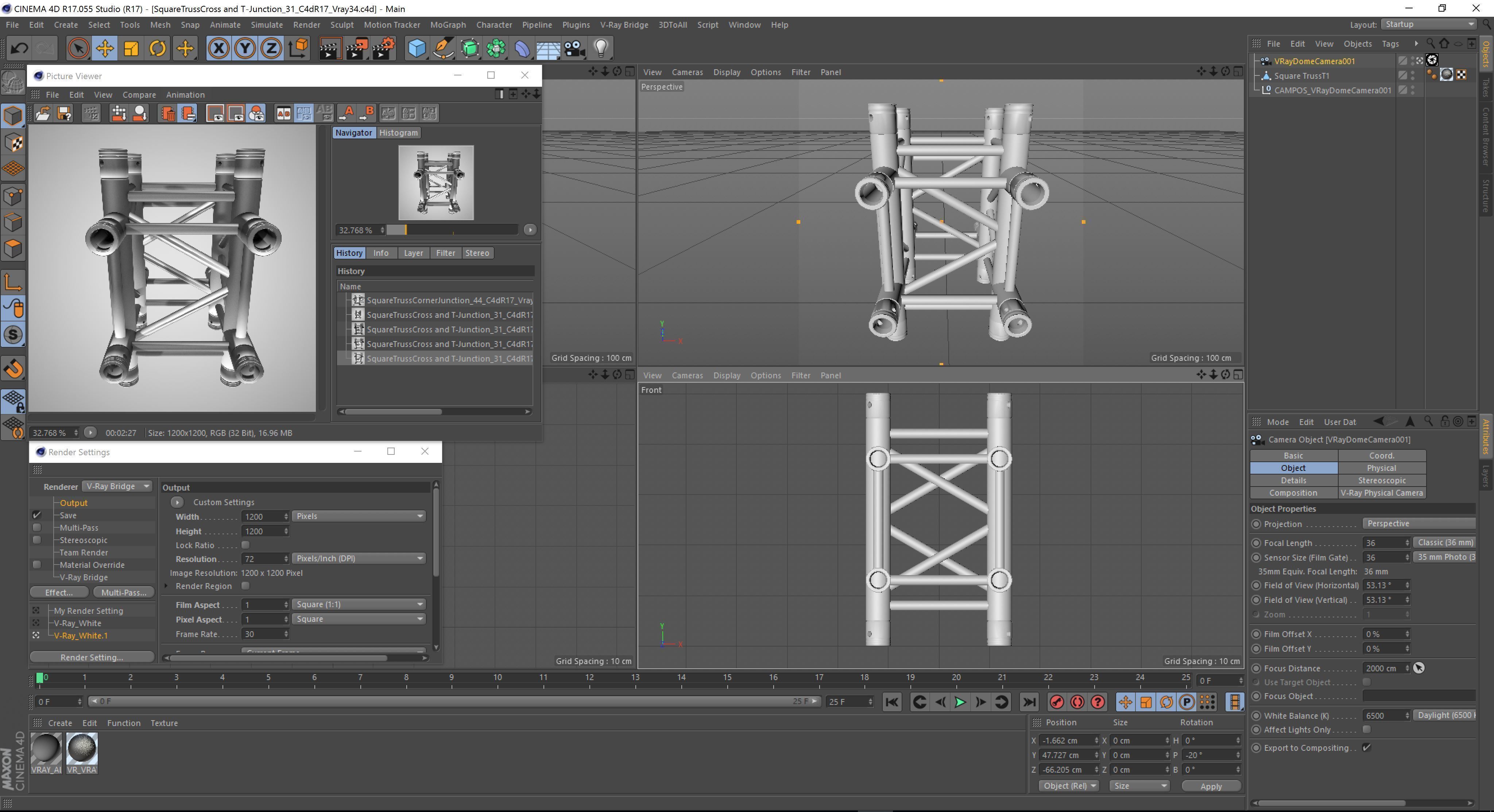 Square Truss Cross and T- Junction 31 3D model_8