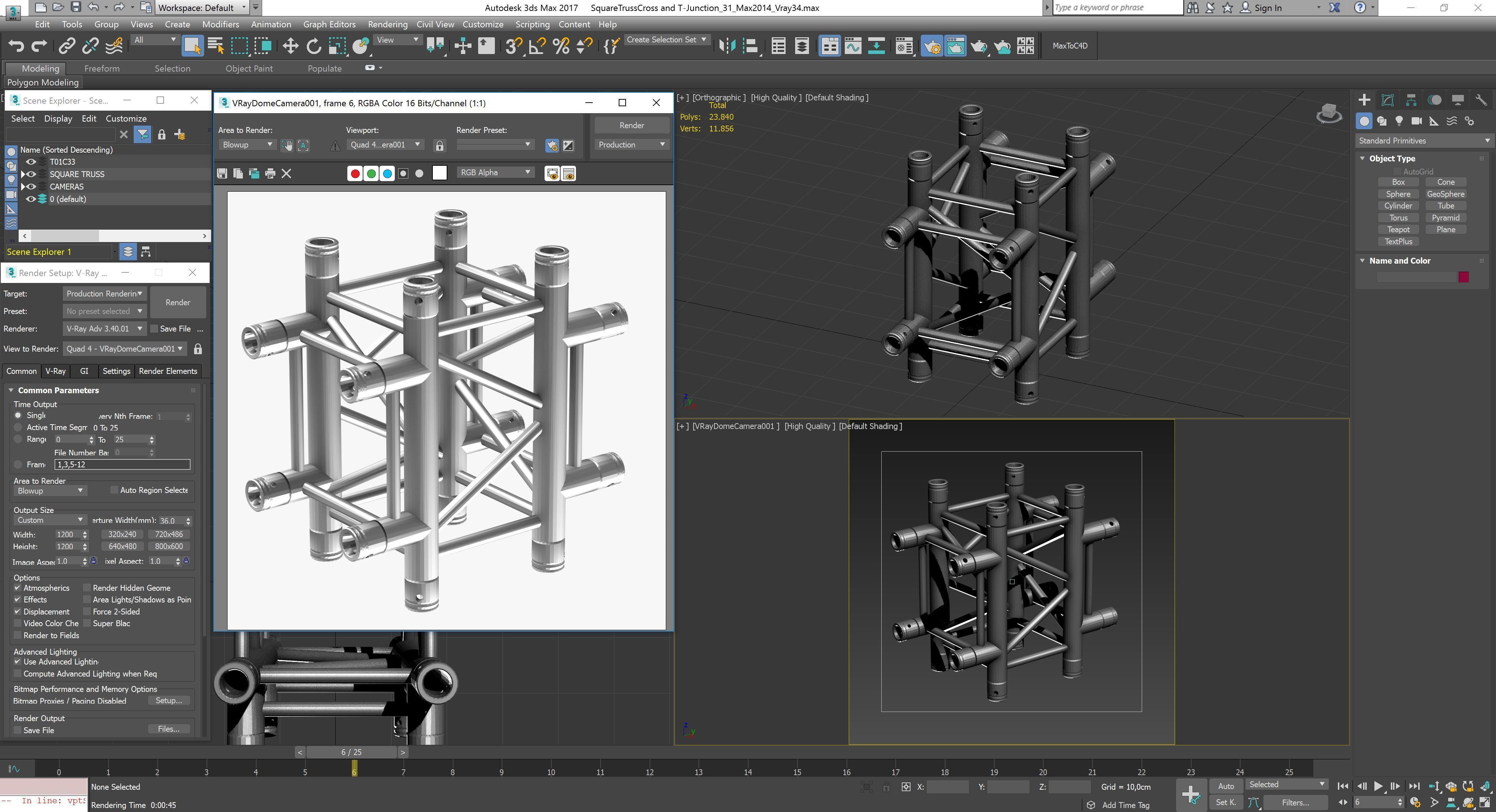 Square Truss Cross and T- Junction 31 3D model_6