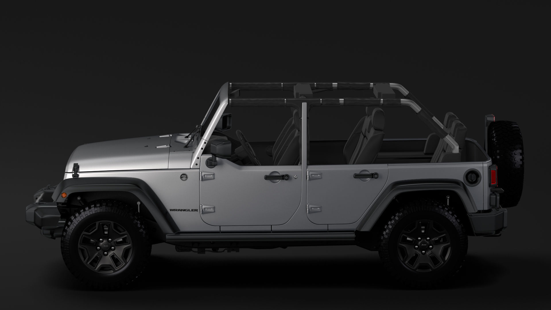 Jeep Wrangler Unlimited Willys Wheeler JK 2017 3D model_9