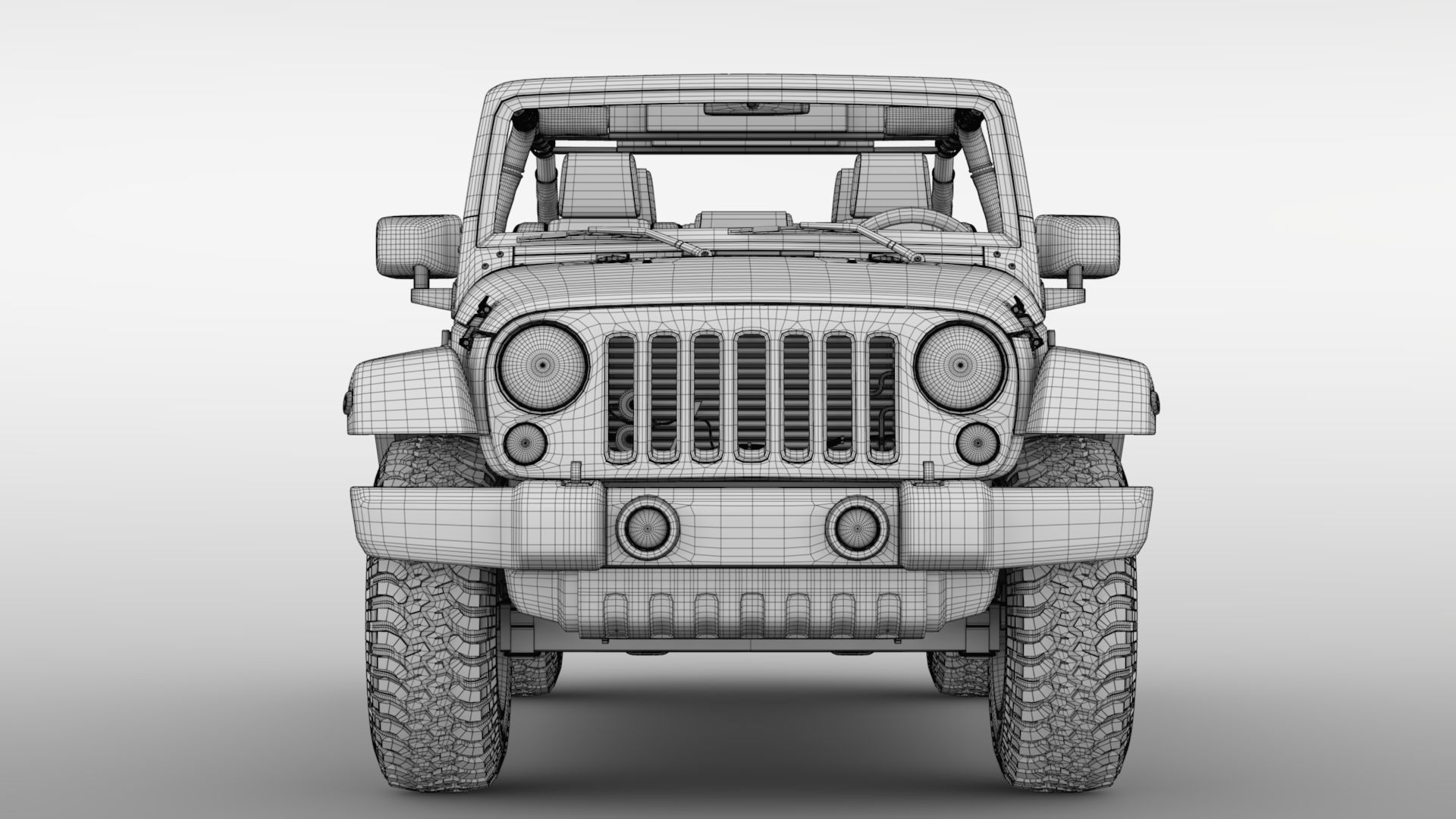 Jeep Wrangler Unlimited Willys Wheeler JK 2017 3D model_14