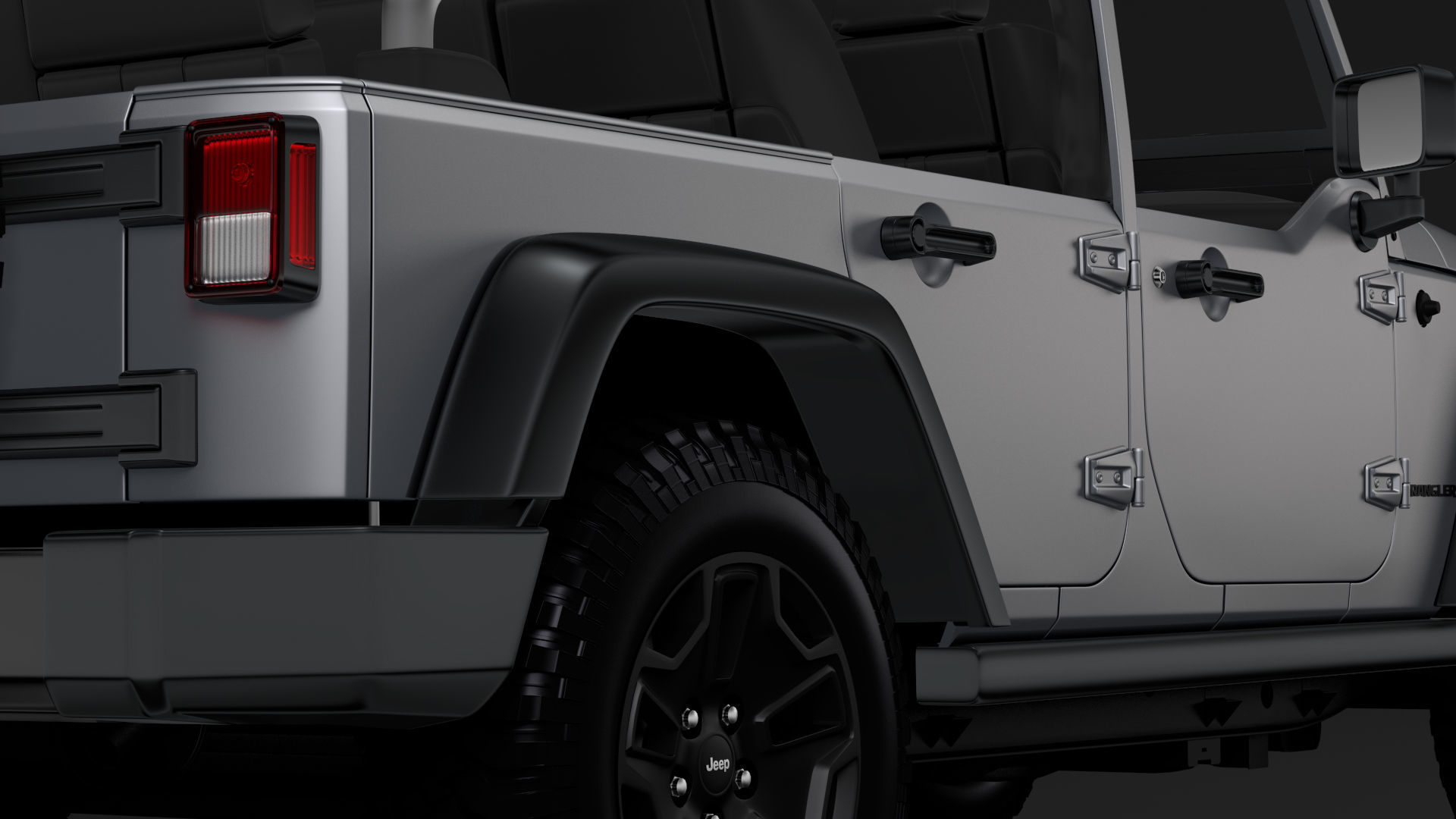 Jeep Wrangler Unlimited Willys Wheeler JK 2017 3D model_8