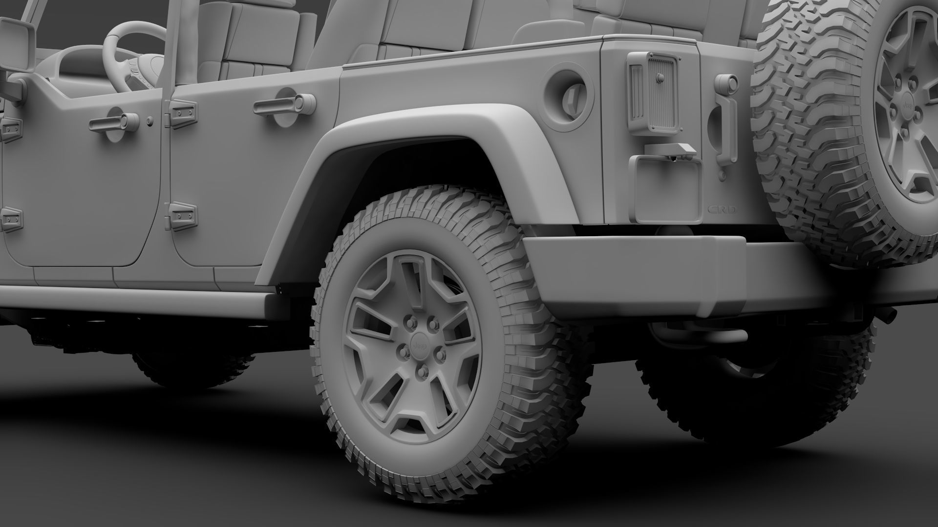 Jeep Wrangler Unlimited Willys Wheeler JK 2017 3D model_12