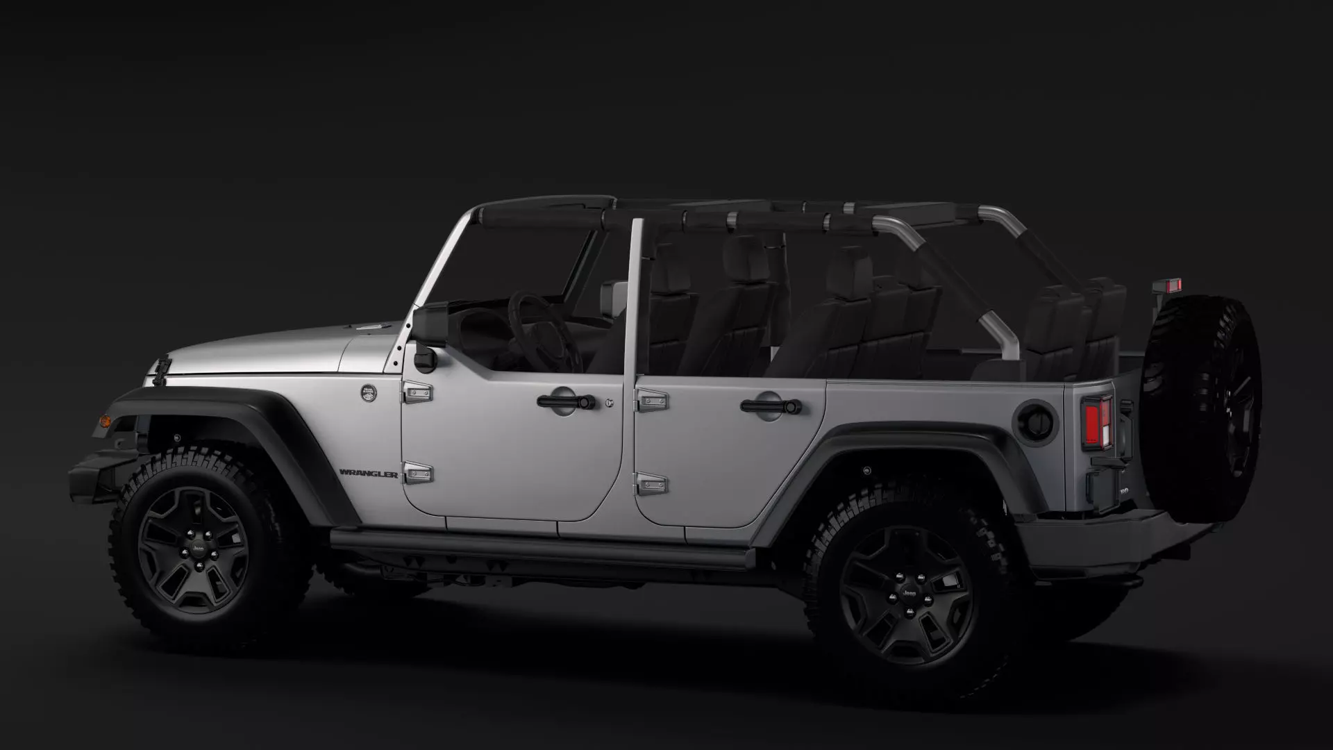 Jeep Wrangler Unlimited Willys Wheeler JK 2017 3D model_0