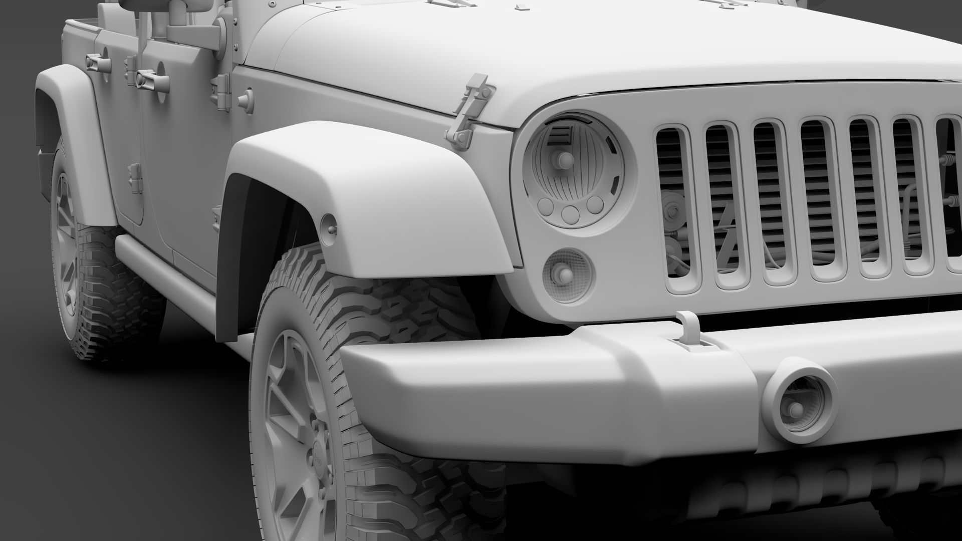 Jeep Wrangler Unlimited Willys Wheeler JK 2017 3D model_11