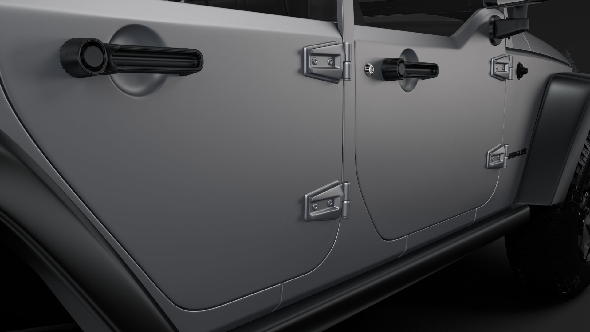 Jeep Wrangler Unlimited Willys Wheeler JK 2017 3D model_1