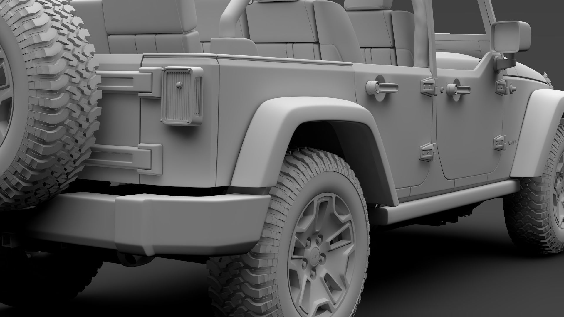 Jeep Wrangler Unlimited Willys Wheeler JK 2017 3D model_13