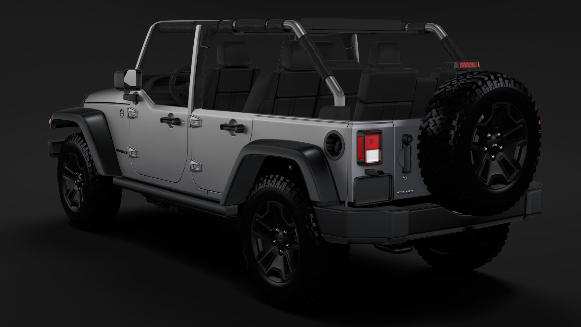 Jeep Wrangler Unlimited Willys Wheeler JK 2017 3D model_7