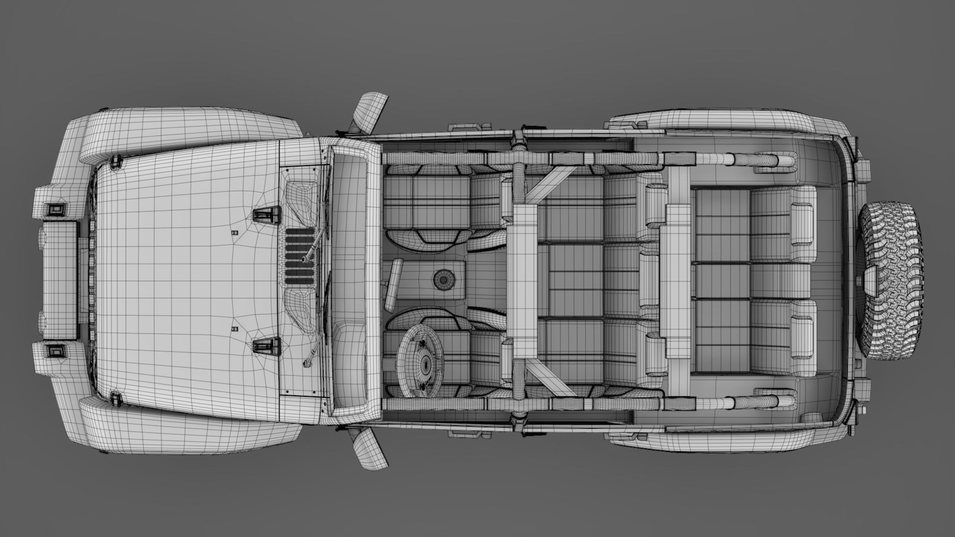 Jeep Wrangler Unlimited Willys Wheeler JK 2017 3D model_17
