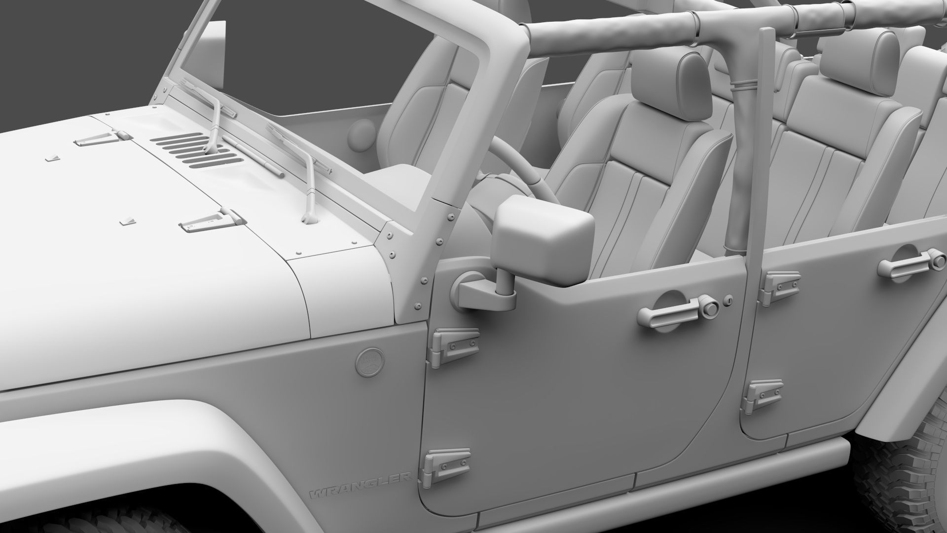 Jeep Wrangler Unlimited Willys Wheeler JK 2017 3D model_10