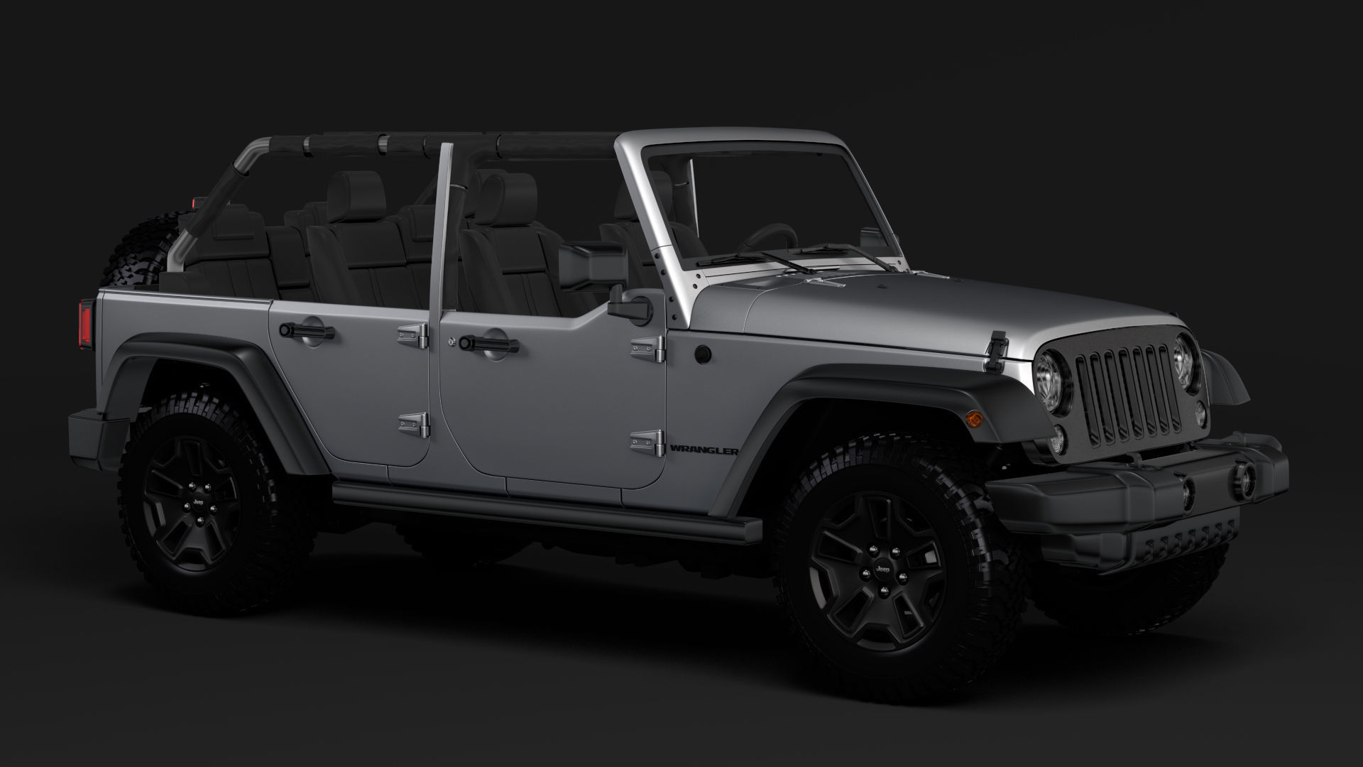 Jeep Wrangler Unlimited Willys Wheeler JK 2017 3D model_5