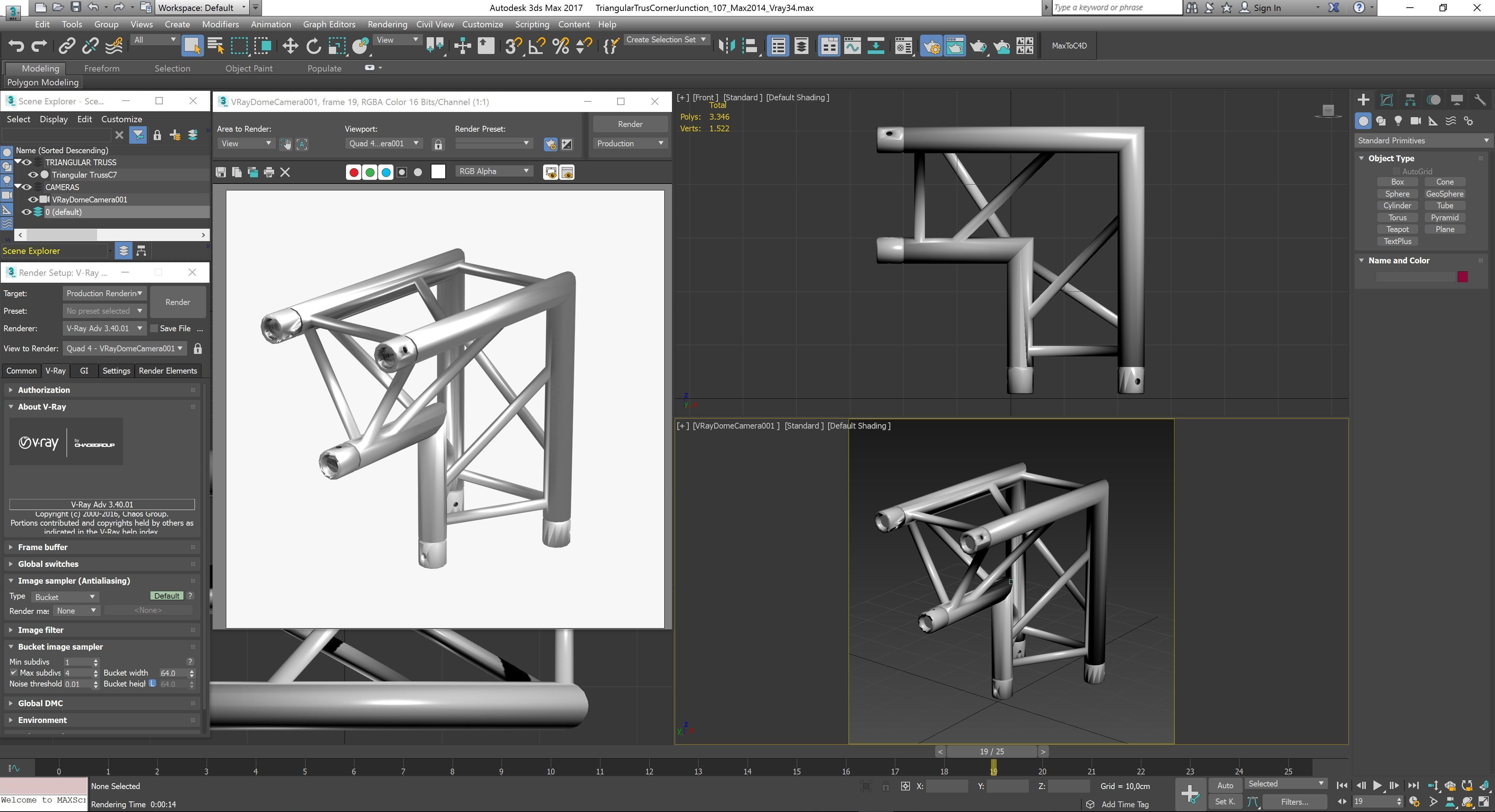 Triangular Truss Corner Junction 107 Free 3D model_3