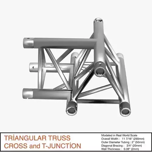Triangular Truss Cros and T Junction 84 3D model
