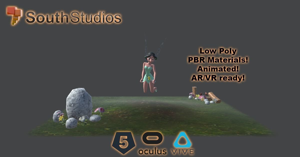 Animated Fairy Tales AR VR Unity 3dsmax Low-poly 3D model_2