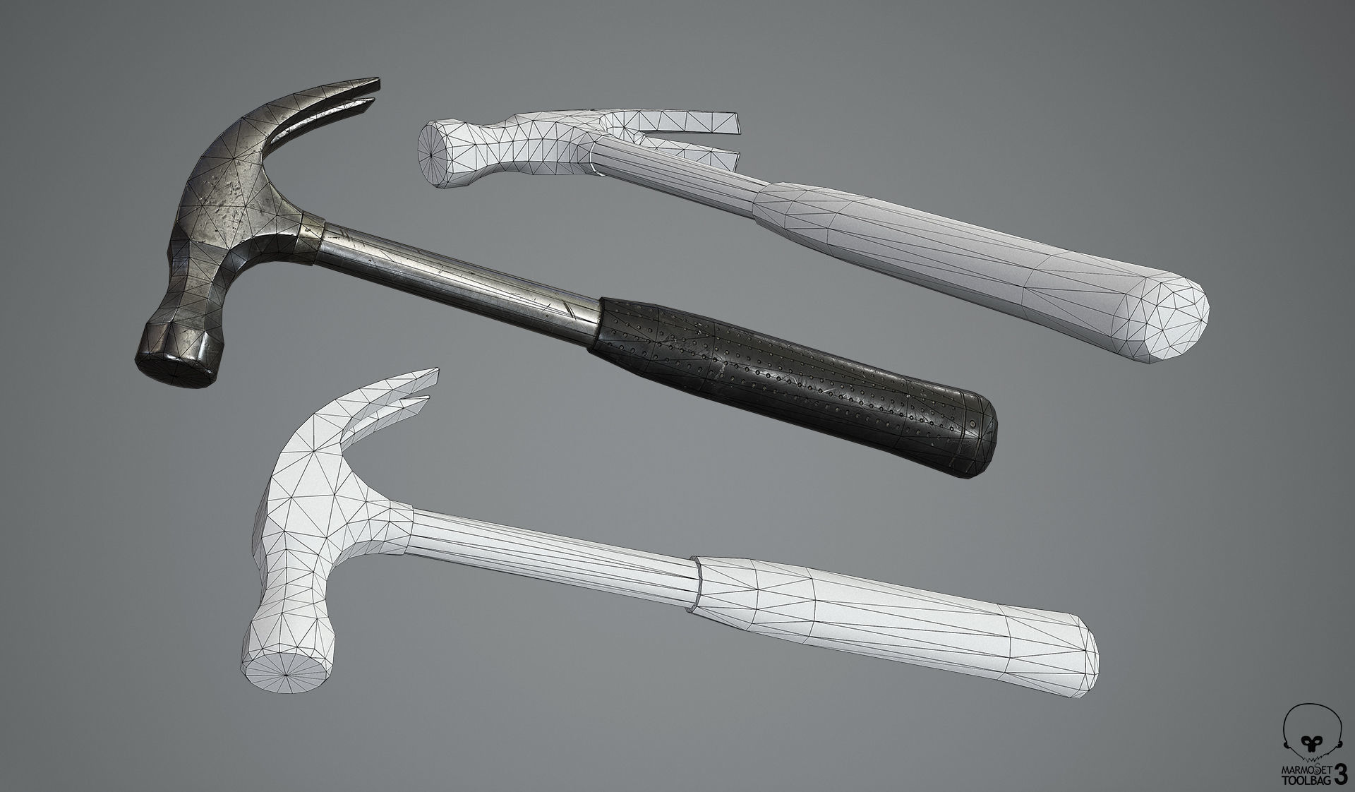 Claw Hammer Low-poly 3D model_2