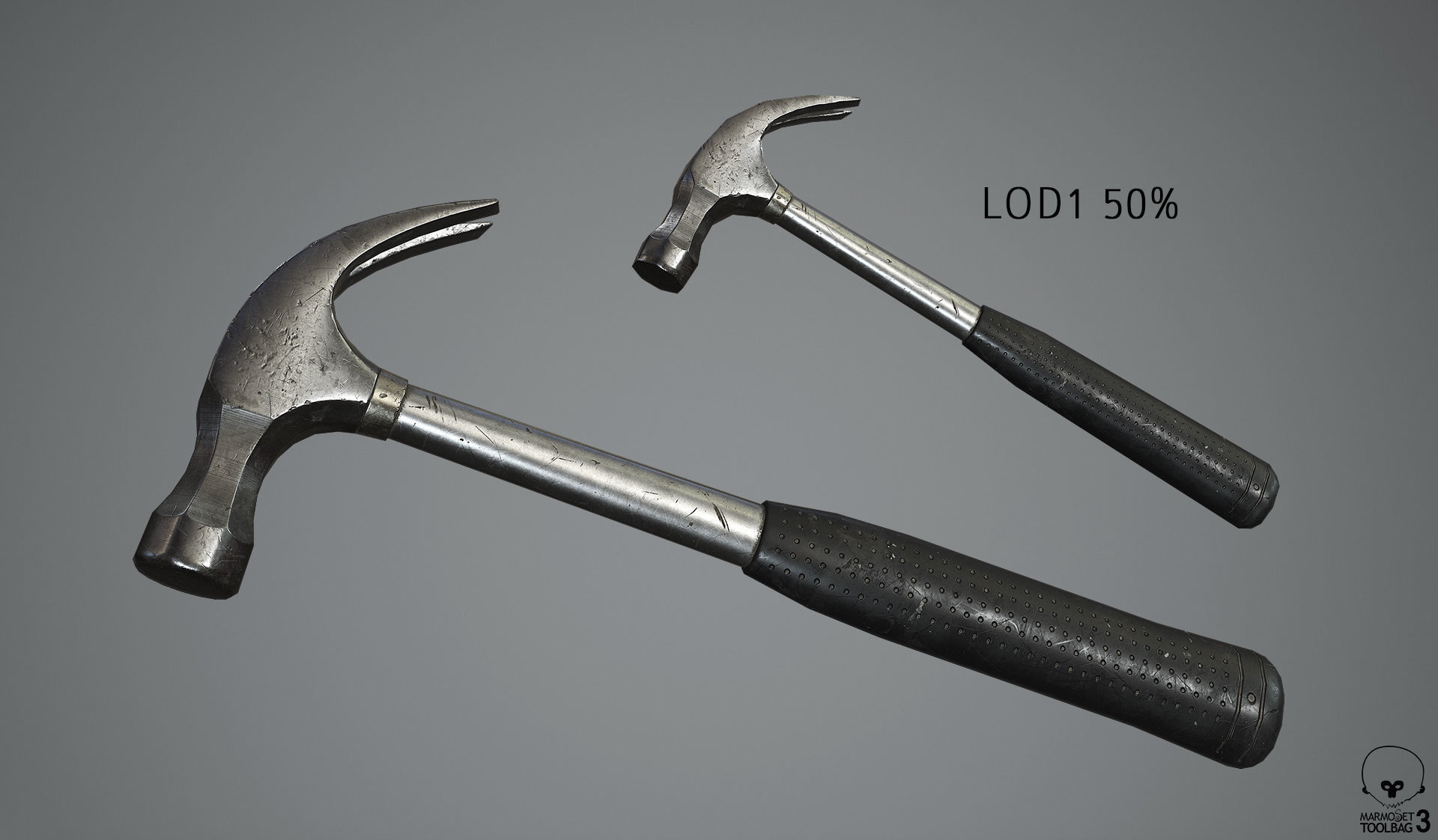 Claw Hammer Low-poly 3D model_3