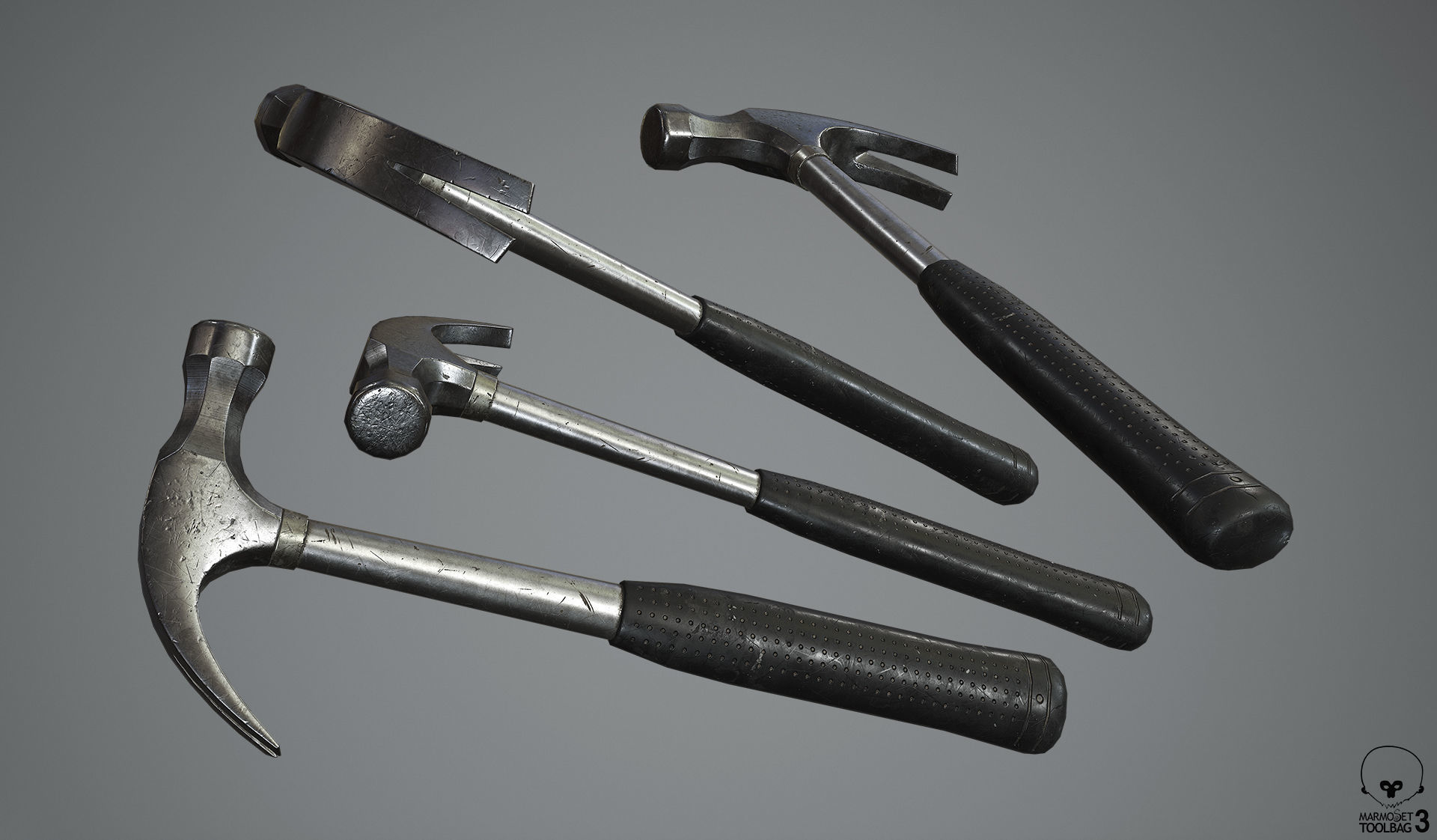 Claw Hammer Low-poly 3D model_1