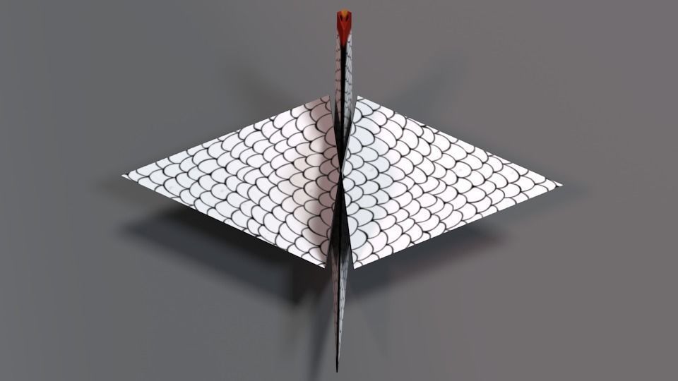 Origami Crane Low-poly 3D model_5