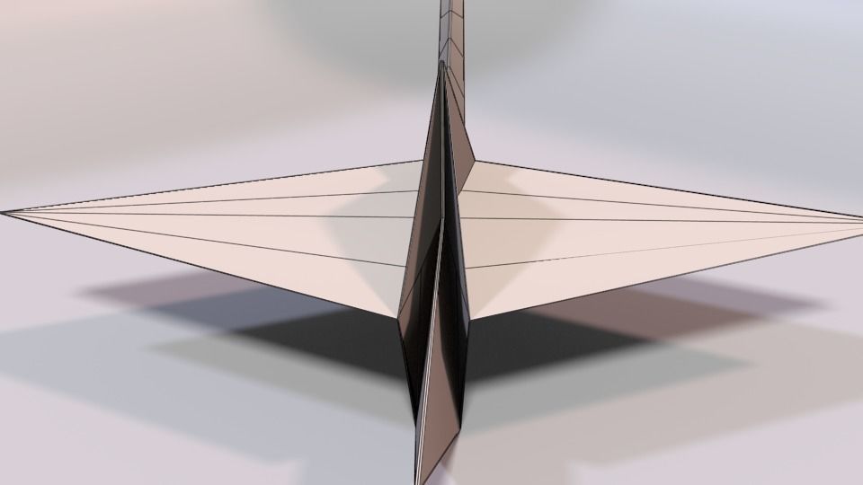 Origami Crane Low-poly 3D model_8