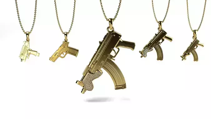 Gun Pendant bundle  3D print model