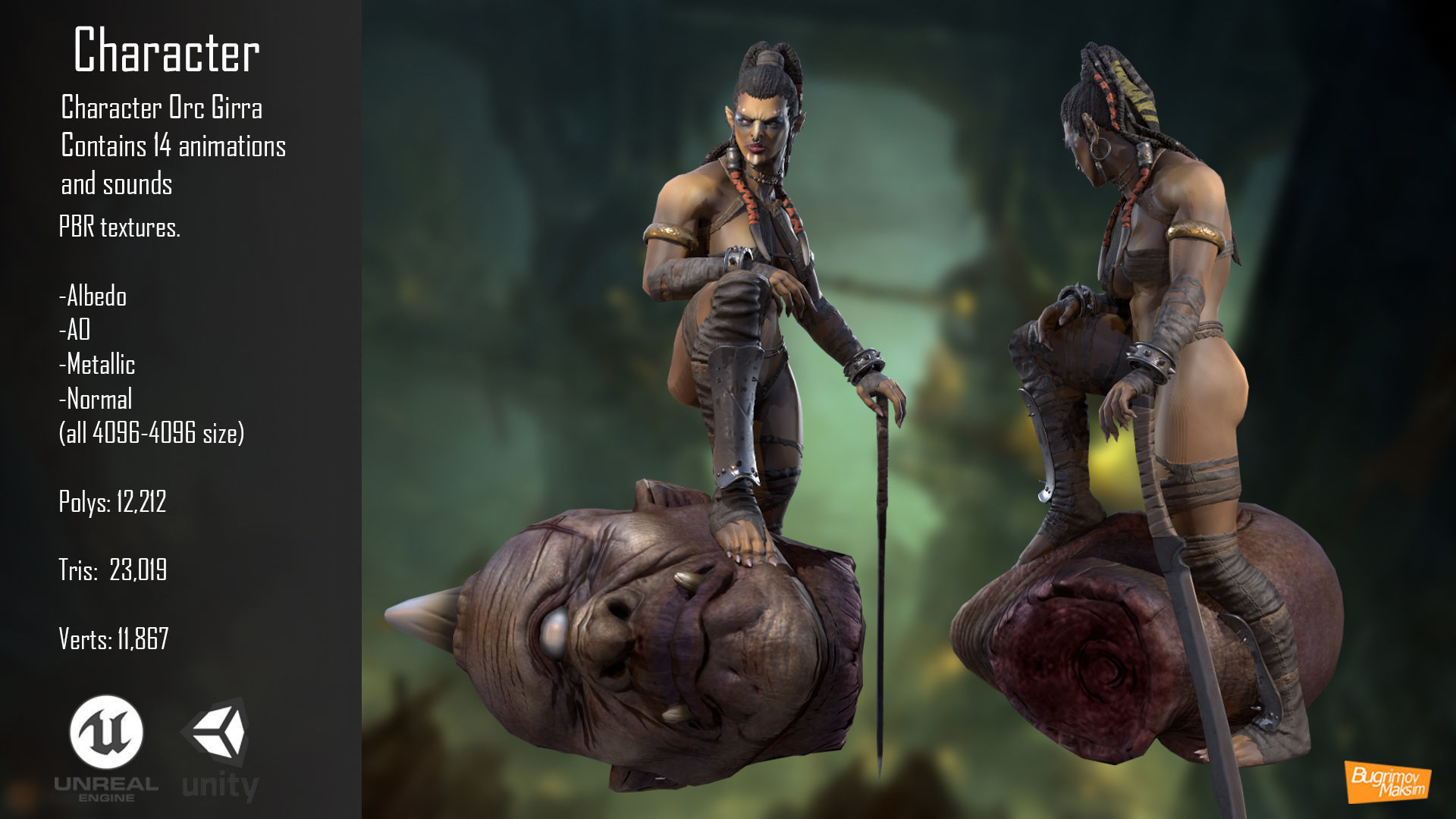 Character Orc Girra Low-poly 3D model_2