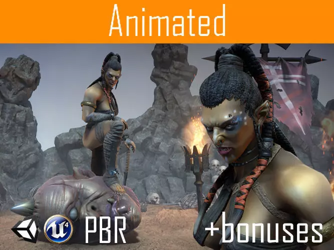 Character Orc Girra Low-poly 3D model_0