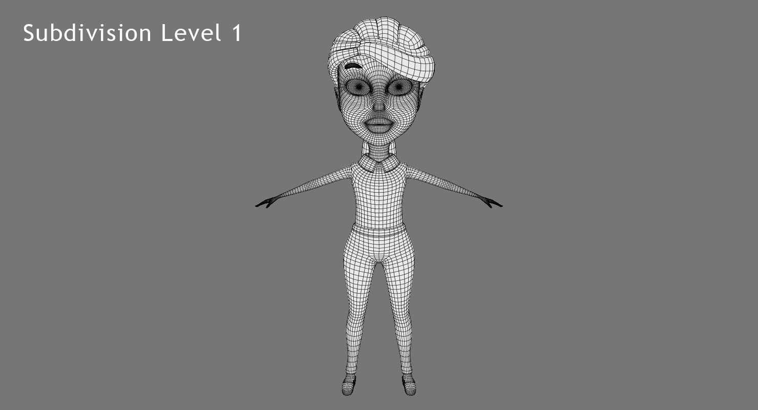 Anna Rigged Low-poly 3D model_12