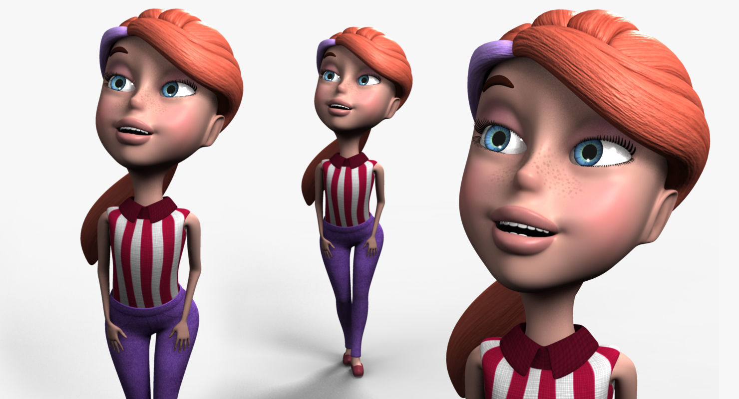 Anna Rigged Low-poly 3D model_3