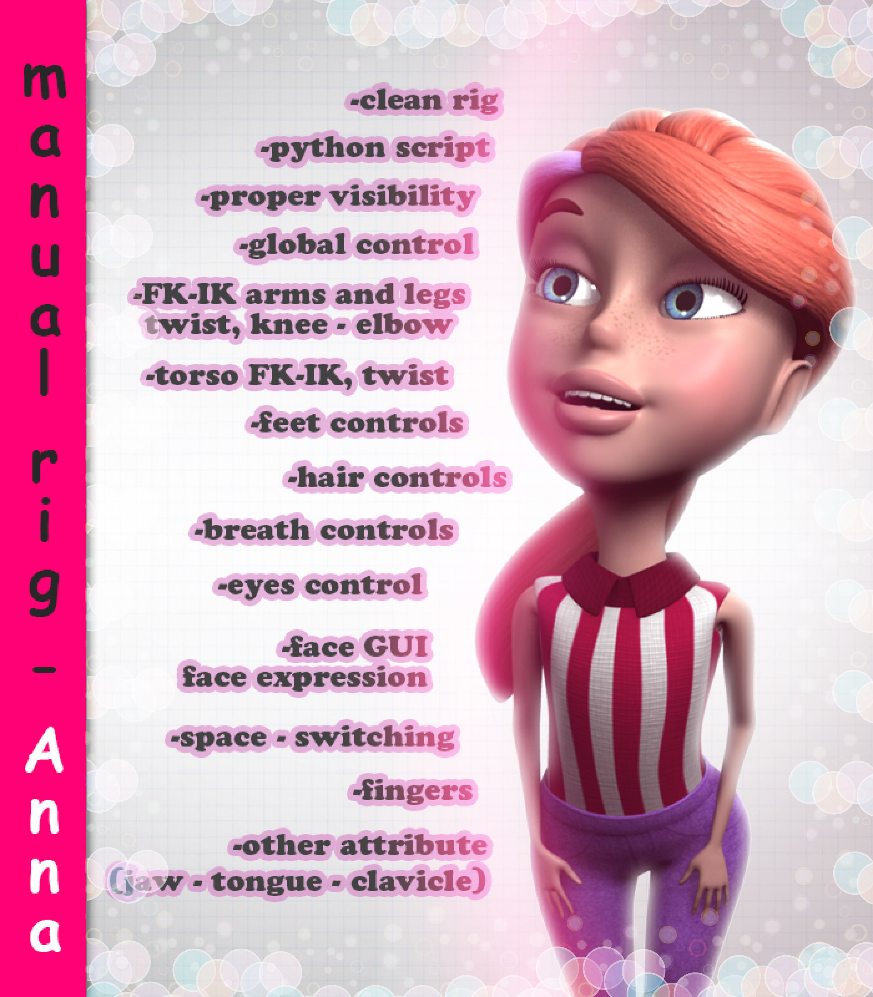 Anna Rigged Low-poly 3D model_5