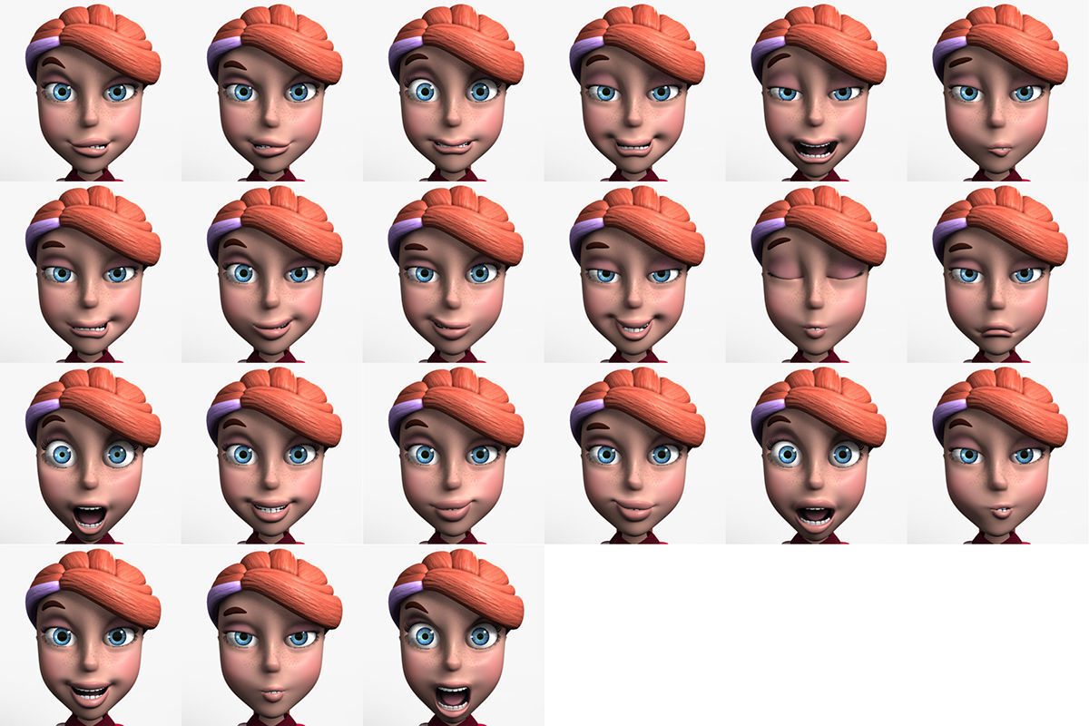Anna Rigged Low-poly 3D model_17