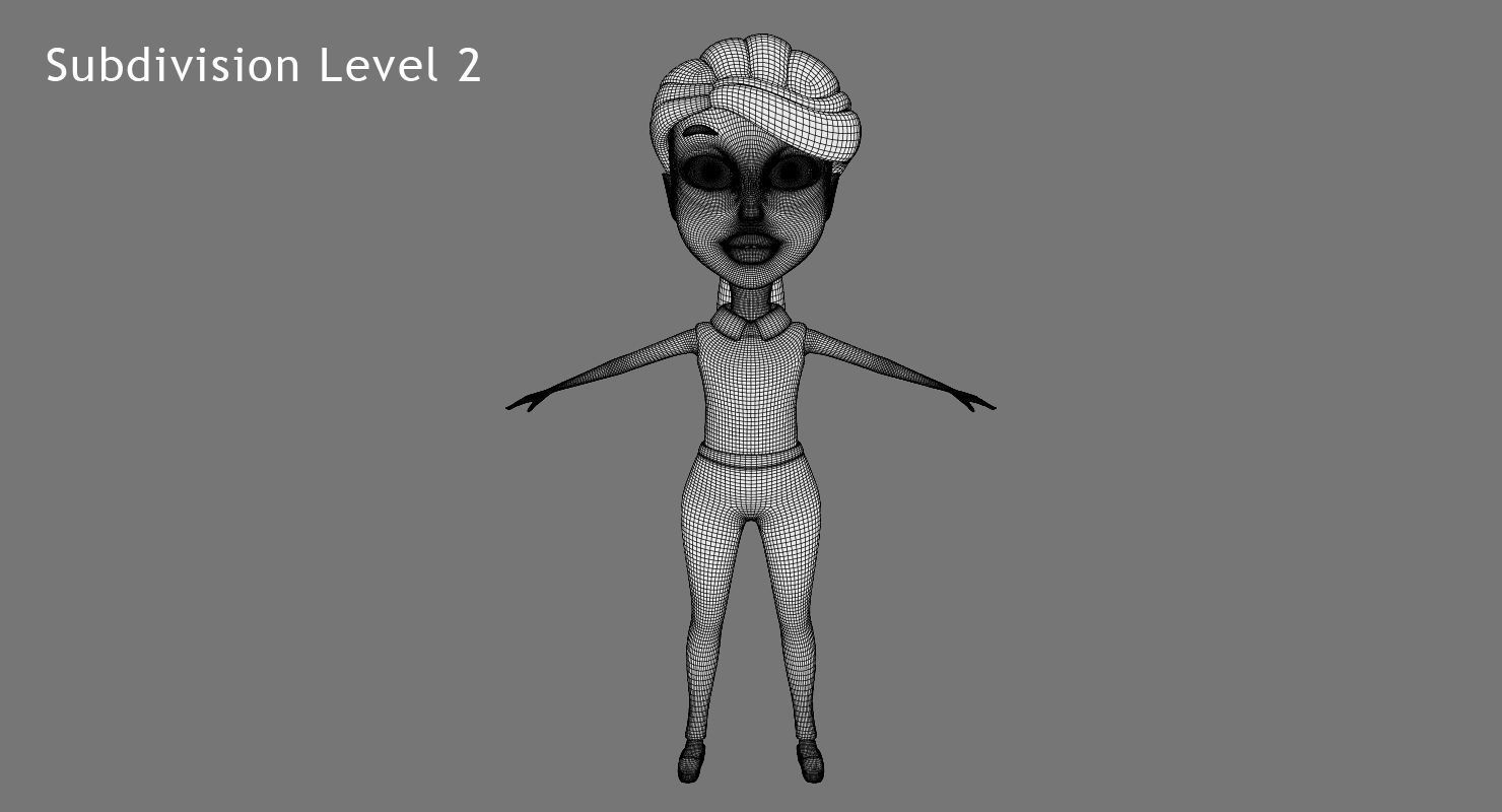 Anna Rigged Low-poly 3D model_13