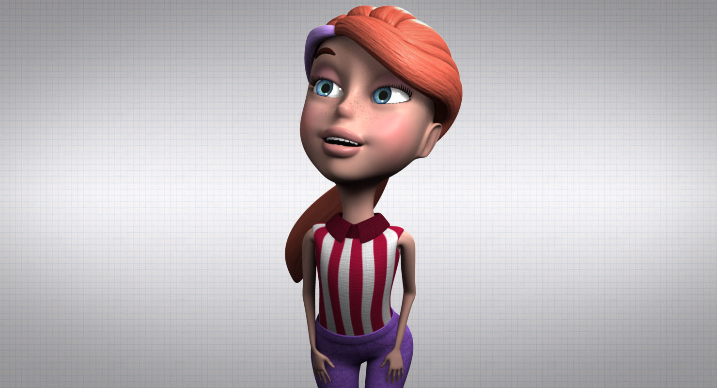 Anna Rigged Low-poly 3D model_1