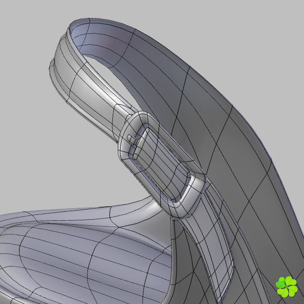 Silver heeled shoes low poly Low-poly 3D model_47