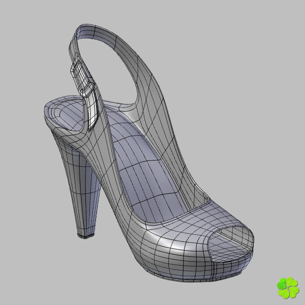 Silver heeled shoes low poly Low-poly 3D model_27