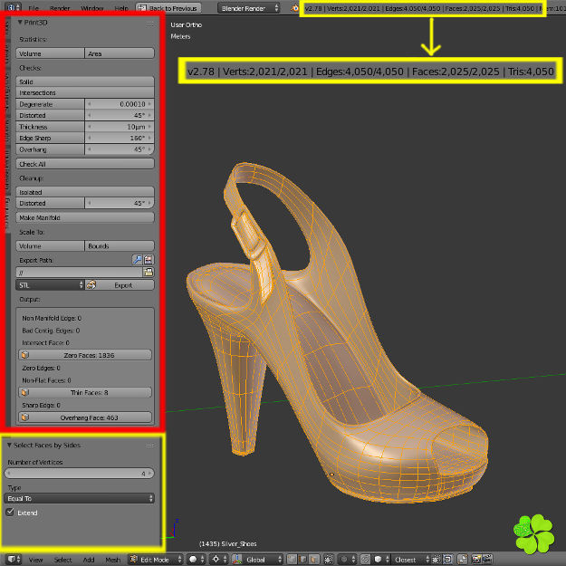 Silver heeled shoes low poly Low-poly 3D model_49