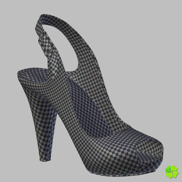 Silver heeled shoes low poly Low-poly 3D model_50