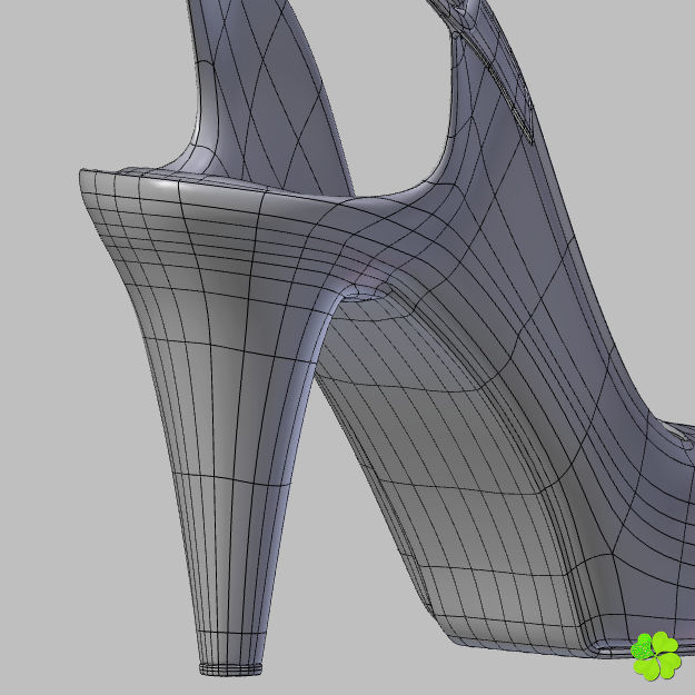 Silver heeled shoes low poly Low-poly 3D model_45