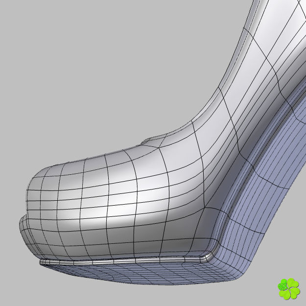 Silver heeled shoes low poly Low-poly 3D model_43
