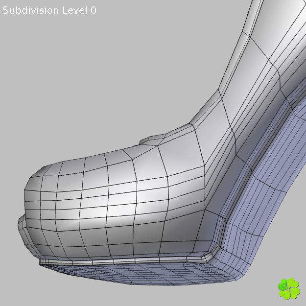 Silver heeled shoes low poly Low-poly 3D model_44