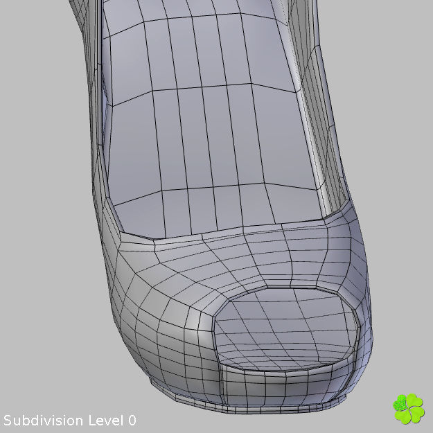 Silver heeled shoes low poly Low-poly 3D model_42