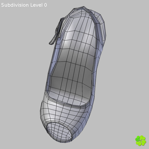 Silver heeled shoes low poly Low-poly 3D model_40