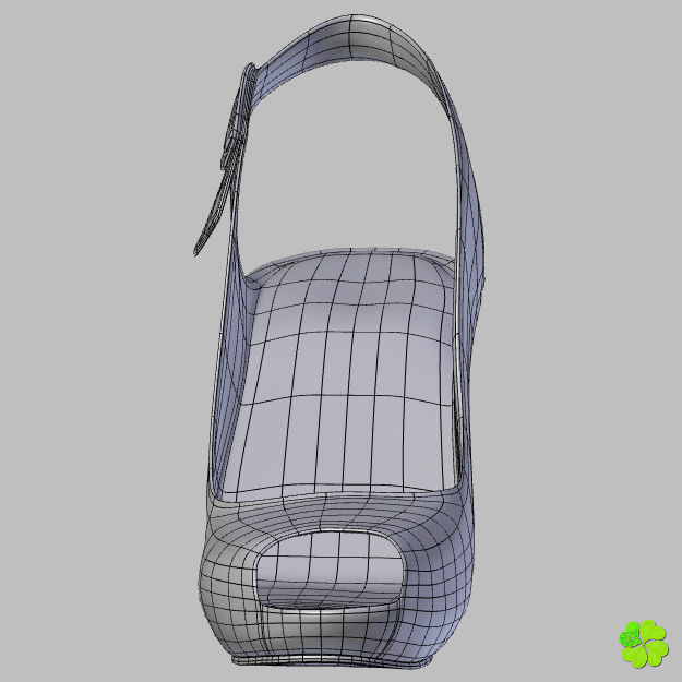 Silver heeled shoes low poly Low-poly 3D model_37