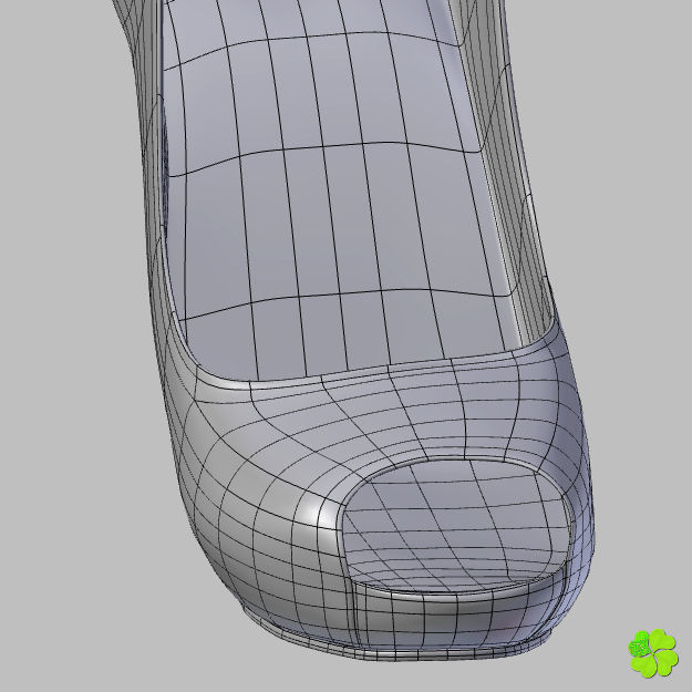 Silver heeled shoes low poly Low-poly 3D model_41